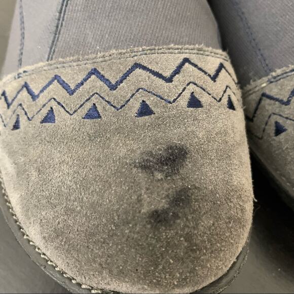 Sundance Embroidered Bloom Womens Flats Blue Gray - Picture 3 of 7